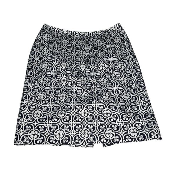Talbots Dresses & Skirts - Talbots Women's sz 12 Navy Lattice Floral Medallion Print Skirt Mediterranean